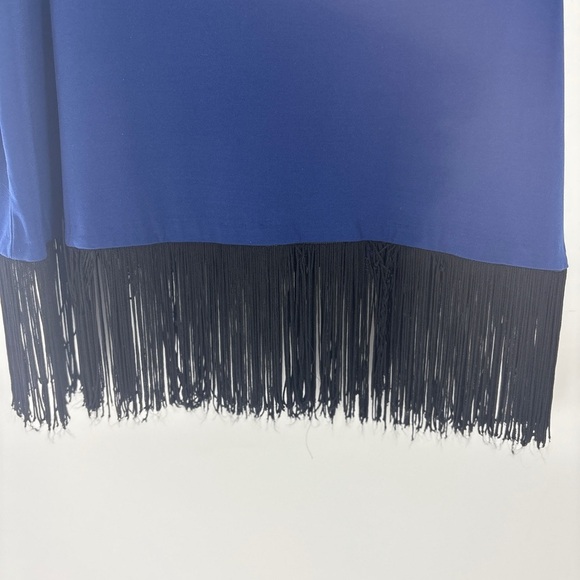 Michael Kors Women's Frayed Fringe Tank Top Navy Blue - Picture 2 of 7